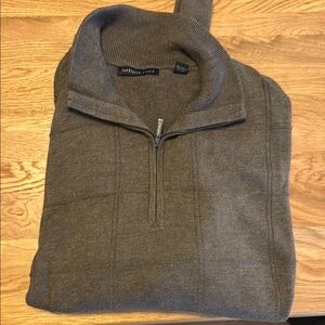 Van Heusen Brown Zip Up Sweater with High Collar